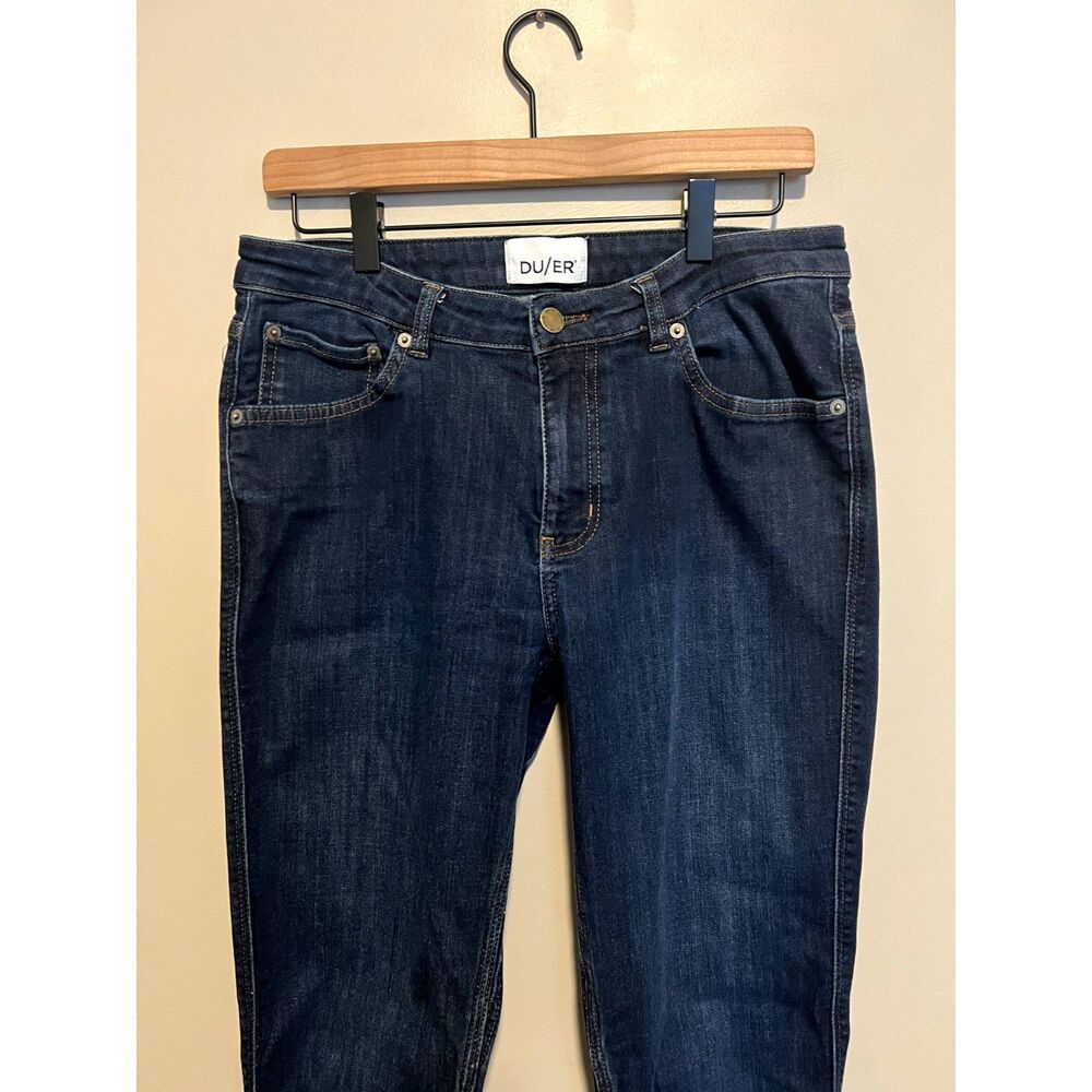 DU/ER Performance Denim Mid Rise Slim Straight in Dark Stone Women's Size 30x32 - Picture 8 of 14